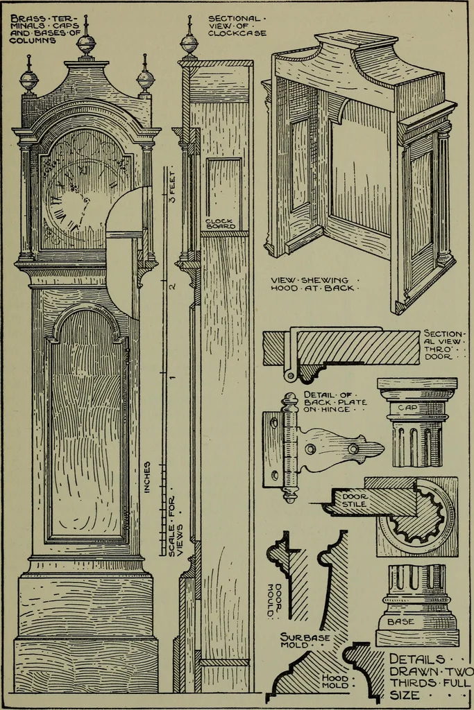 An illustration from Modern cabinetwork, furniture & fitments; an account of the theory & practice in the production of all kinds of cabinetwork & furniture, with chapters on the growth and progress of design and construction;, 1910, leaf 258