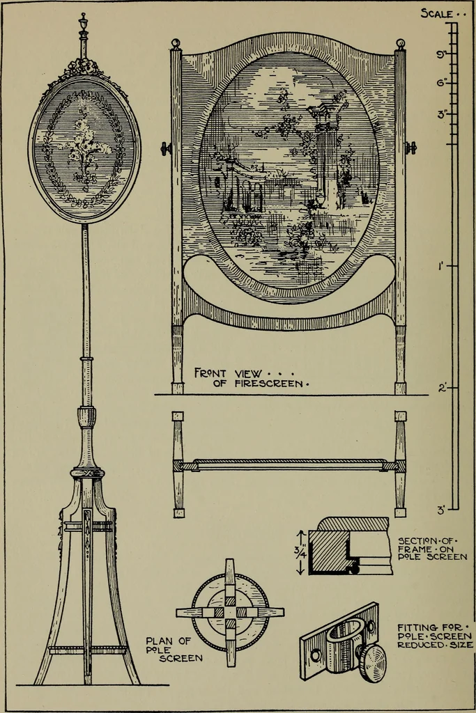 An illustration from Modern cabinetwork, furniture & fitments; an account of the theory & practice in the production of all kinds of cabinetwork & furniture, with chapters on the growth and progress of design and construction;, 1910, leaf 265
