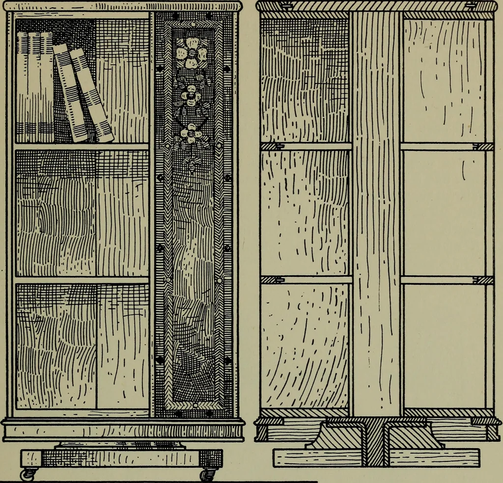 An illustration from Modern cabinetwork, furniture & fitments; an account of the theory & practice in the production of all kinds of cabinetwork & furniture, with chapters on the growth and progress of design and construction;, 1910, leaf 270
