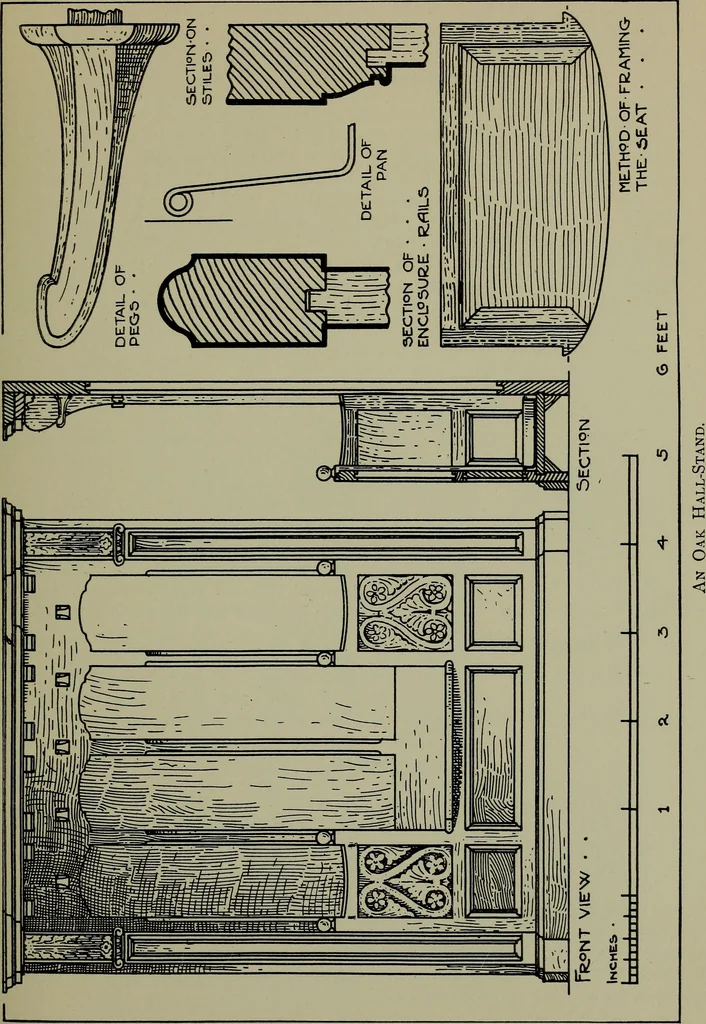 An illustration from Modern cabinetwork, furniture & fitments; an account of the theory & practice in the production of all kinds of cabinetwork & furniture, with chapters on the growth and progress of design and construction;, 1910, leaf 272