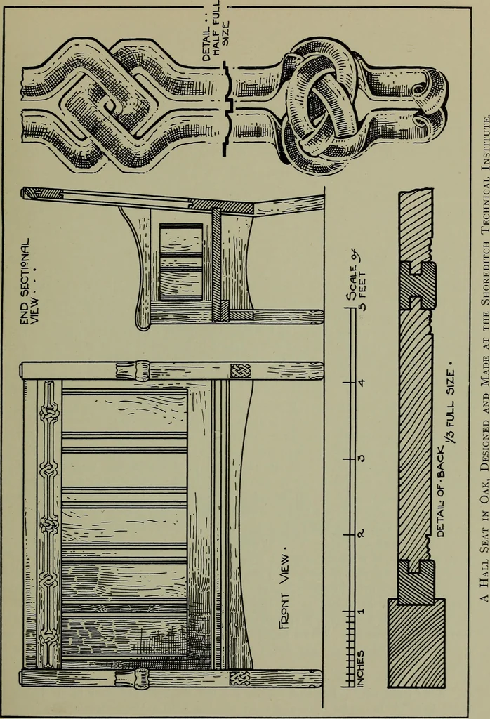 An illustration from Modern cabinetwork, furniture & fitments; an account of the theory & practice in the production of all kinds of cabinetwork & furniture, with chapters on the growth and progress of design and construction;, 1910, leaf 278