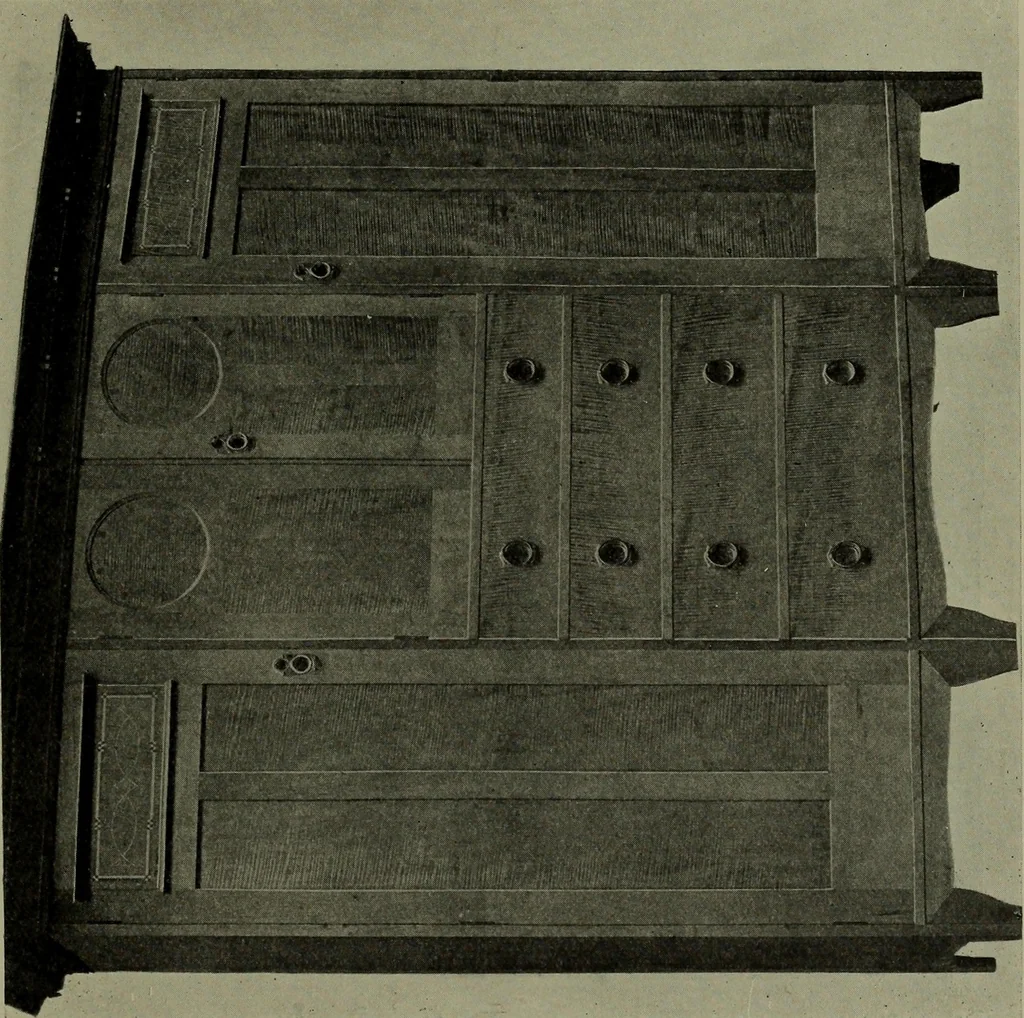 An illustration from Modern cabinetwork, furniture & fitments; an account of the theory & practice in the production of all kinds of cabinetwork & furniture, with chapters on the growth and progress of design and construction;, 1910, leaf 338