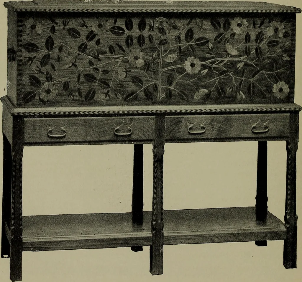 An illustration from Modern cabinetwork, furniture & fitments; an account of the theory & practice in the production of all kinds of cabinetwork & furniture, with chapters on the growth and progress of design and construction;, 1910, leaf 339