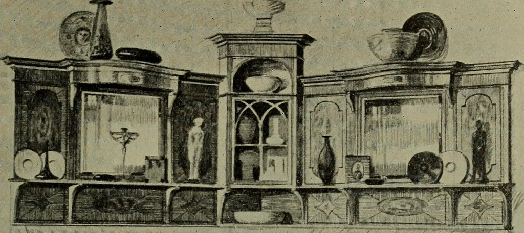 An illustration from Modern cabinetwork, furniture & fitments; an account of the theory & practice in the production of all kinds of cabinetwork & furniture, with chapters on the growth and progress of design and construction;, 1910, leaf 346