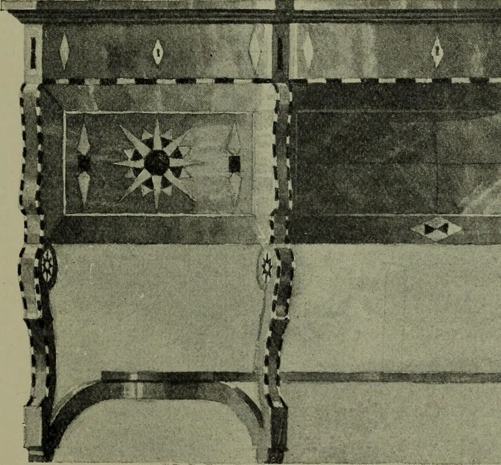 An illustration from Modern cabinetwork, furniture & fitments; an account of the theory & practice in the production of all kinds of cabinetwork & furniture, with chapters on the growth and progress of design and construction;, 1910, leaf 346