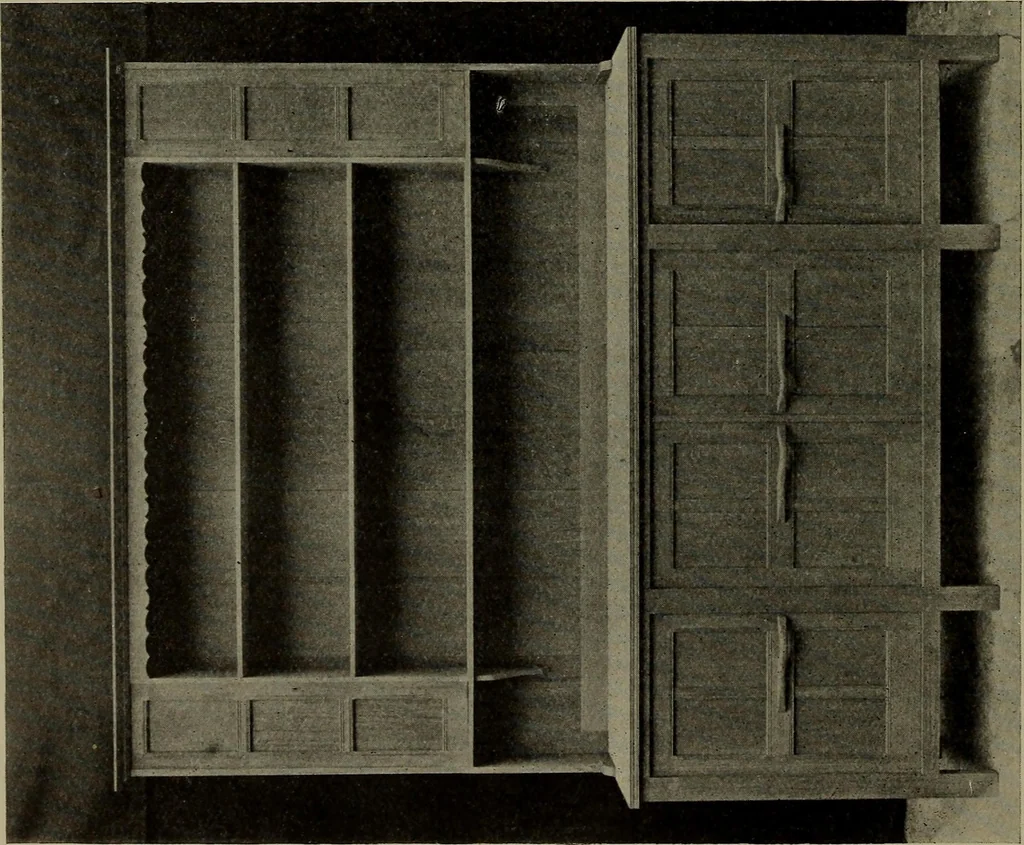An illustration from Modern cabinetwork, furniture & fitments; an account of the theory & practice in the production of all kinds of cabinetwork & furniture, with chapters on the growth and progress of design and construction;, 1910, leaf 347