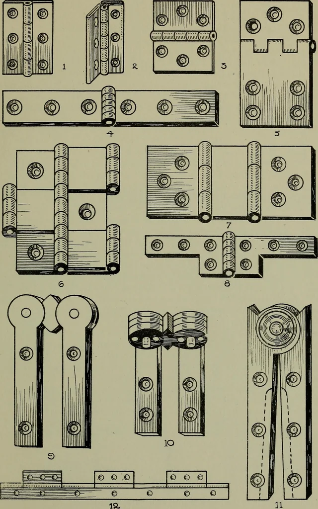 An illustration from Modern cabinetwork, furniture & fitments; an account of the theory & practice in the production of all kinds of cabinetwork & furniture, with chapters on the growth and progress of design and construction;, 1910, leaf 350