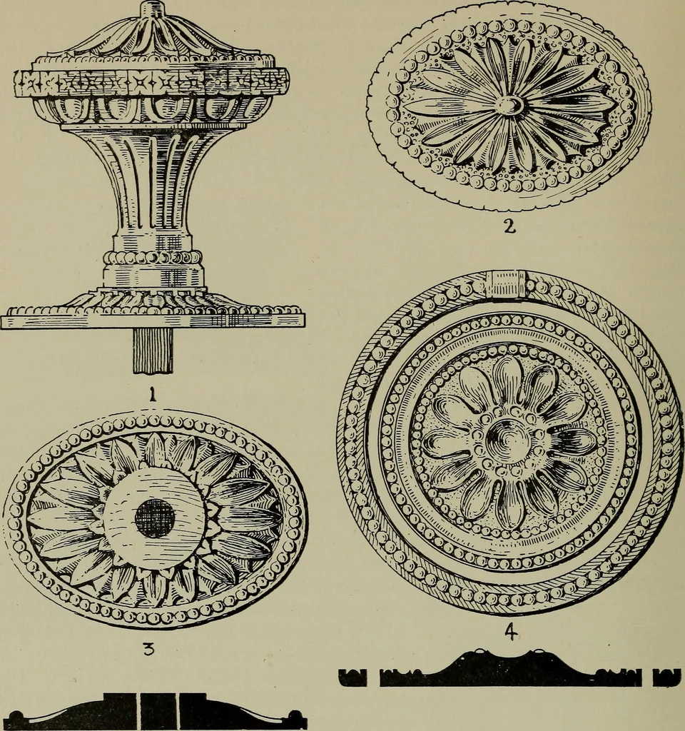An illustration from Modern cabinetwork, furniture & fitments; an account of the theory & practice in the production of all kinds of cabinetwork & furniture, with chapters on the growth and progress of design and construction;, 1910, leaf 357