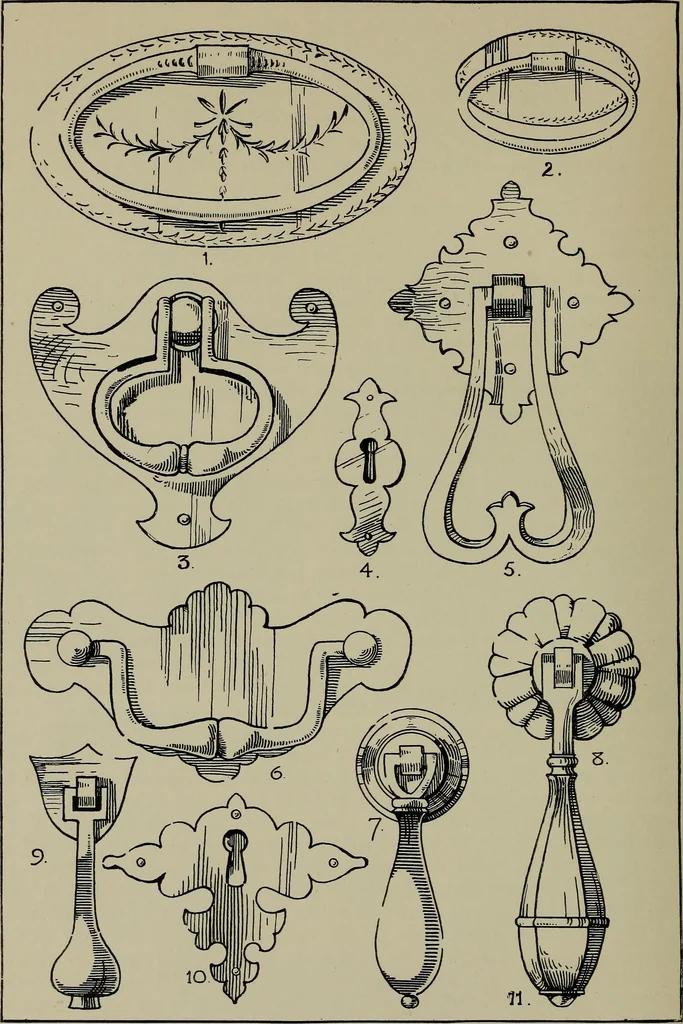 An illustration from Modern cabinetwork, furniture & fitments; an account of the theory & practice in the production of all kinds of cabinetwork & furniture, with chapters on the growth and progress of design and construction;, 1910, leaf 359