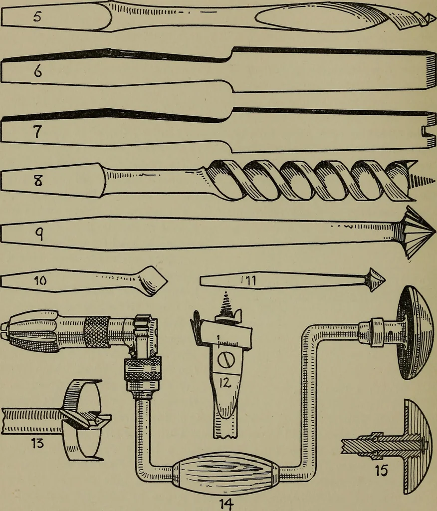 An illustration from Modern cabinetwork, furniture & fitments; an account of the theory & practice in the production of all kinds of cabinetwork & furniture, with chapters on the growth and progress of design and construction;, 1910, leaf 37