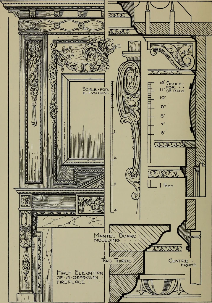 An illustration from Modern cabinetwork, furniture & fitments; an account of the theory & practice in the production of all kinds of cabinetwork & furniture, with chapters on the growth and progress of design and construction;, 1910, leaf 387