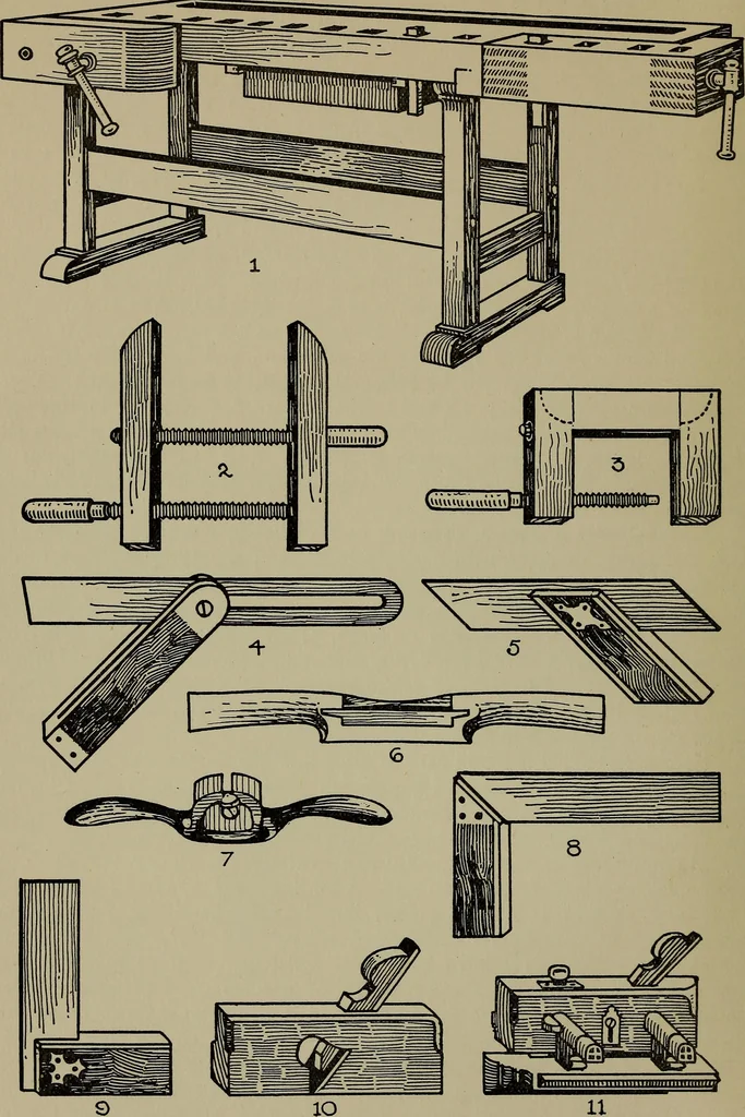 An illustration from Modern cabinetwork, furniture & fitments; an account of the theory & practice in the production of all kinds of cabinetwork & furniture, with chapters on the growth and progress of design and construction;, 1910, leaf 39