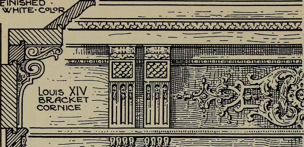 An illustration from Modern cabinetwork, furniture & fitments; an account of the theory & practice in the production of all kinds of cabinetwork & furniture, with chapters on the growth and progress of design and construction;, 1910, leaf 393