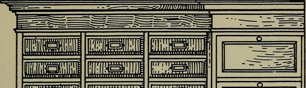 An illustration from Modern cabinetwork, furniture & fitments; an account of the theory & practice in the production of all kinds of cabinetwork & furniture, with chapters on the growth and progress of design and construction;, 1910, leaf 400