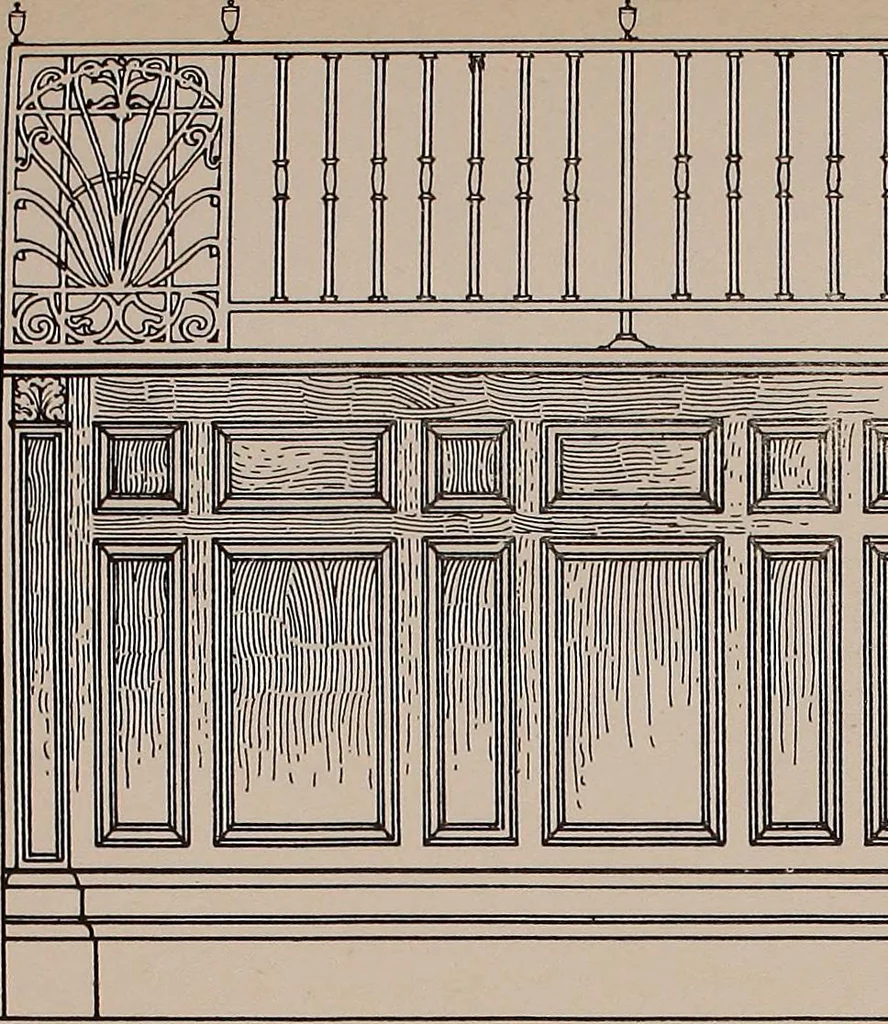An illustration from Modern cabinetwork, furniture & fitments; an account of the theory & practice in the production of all kinds of cabinetwork & furniture, with chapters on the growth and progress of design and construction;, 1910, leaf 412