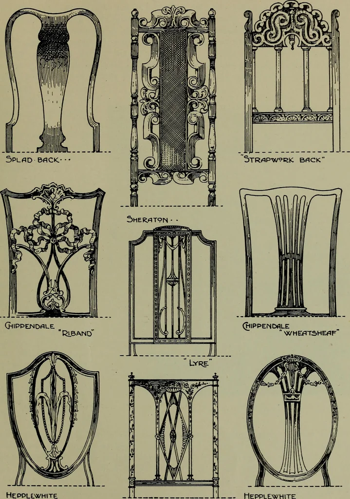 An illustration from Modern cabinetwork, furniture & fitments; an account of the theory & practice in the production of all kinds of cabinetwork & furniture, with chapters on the growth and progress of design and construction;, 1910, leaf 422
