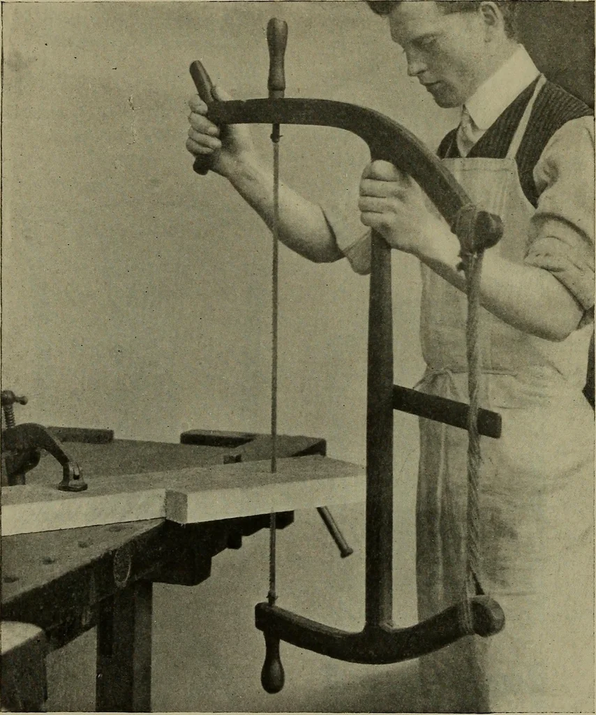 An illustration from Modern cabinetwork, furniture & fitments; an account of the theory & practice in the production of all kinds of cabinetwork & furniture, with chapters on the growth and progress of design and construction;, 1910, leaf 423