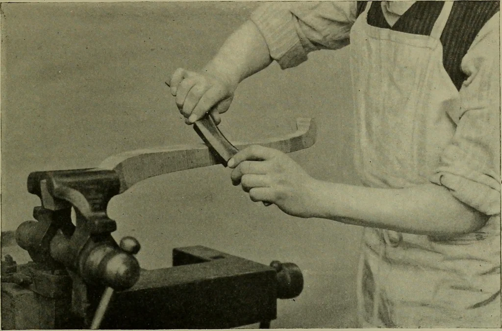An illustration from Modern cabinetwork, furniture & fitments; an account of the theory & practice in the production of all kinds of cabinetwork & furniture, with chapters on the growth and progress of design and construction;, 1910, leaf 428