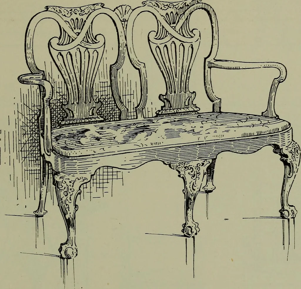 An illustration from Modern cabinetwork, furniture & fitments; an account of the theory & practice in the production of all kinds of cabinetwork & furniture, with chapters on the growth and progress of design and construction;, 1910, leaf 434