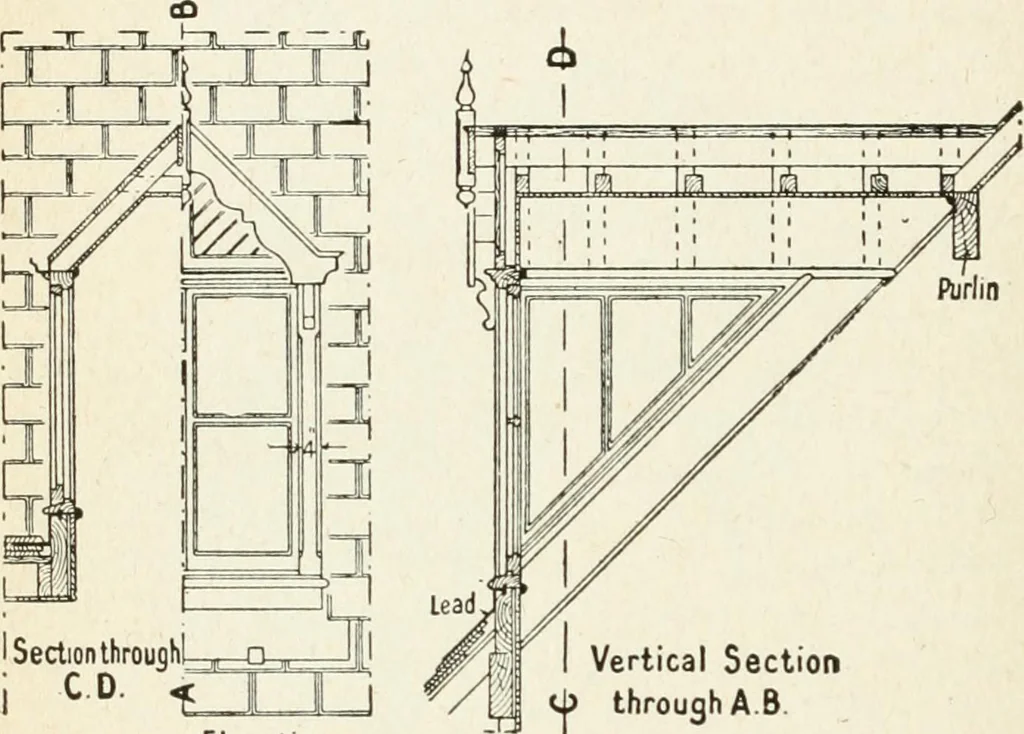An illustration from Modern carpentry and joinery : being a compilation of the very best things and most modern and practical methods known in the arts of carpentry and joinery, 1910, leaf 233