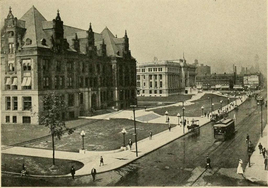 An illustration from Modern city planning and maintenance, 1914, leaf 50