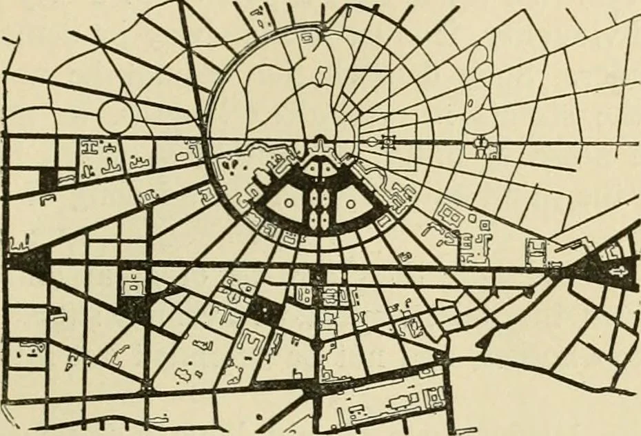 An illustration from Modern city planning and maintenance, 1914, leaf 78