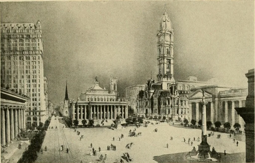 An illustration from Modern city planning and maintenance, 1914, leaf 92