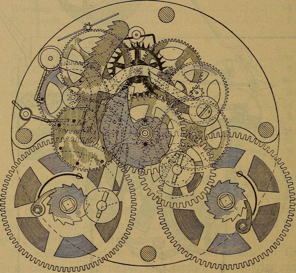 An illustration from The modern clock; a study of time keeping mechanism; its construction, regulation, and repair, 1905, leaf 345
