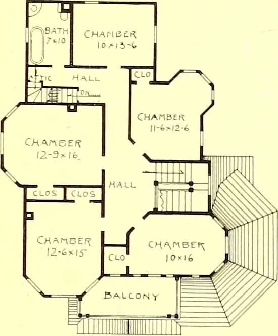 An illustration from Modern dwellings : a book of practical designs and plans for those who wish to build or beautify their homes, 1901, leaf 16