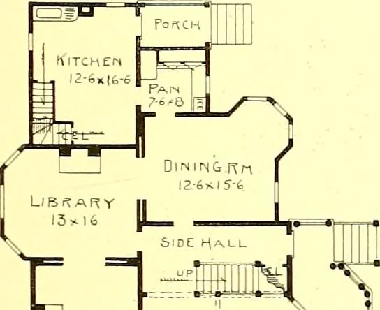 An illustration from Modern dwellings : a book of practical designs and plans for those who wish to build or beautify their homes, 1901, leaf 16