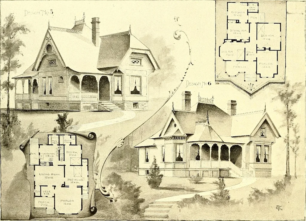 An illustration from Modern dwellings : a book of practical designs and plans for those who wish to build or beautify their homes, 1901, leaf 17