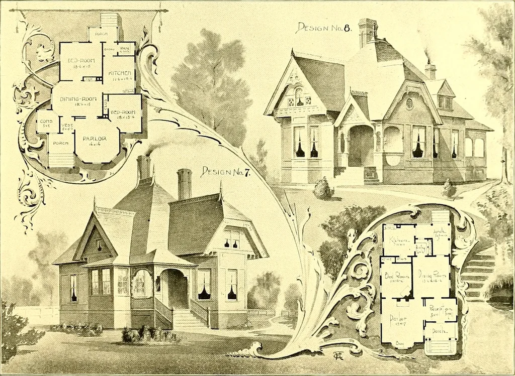An illustration from Modern dwellings : a book of practical designs and plans for those who wish to build or beautify their homes, 1901, leaf 18