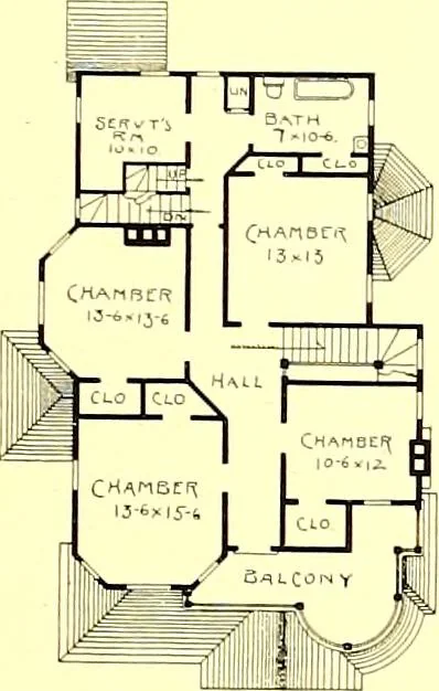 An illustration from Modern dwellings : a book of practical designs and plans for those who wish to build or beautify their homes, 1901, leaf 20
