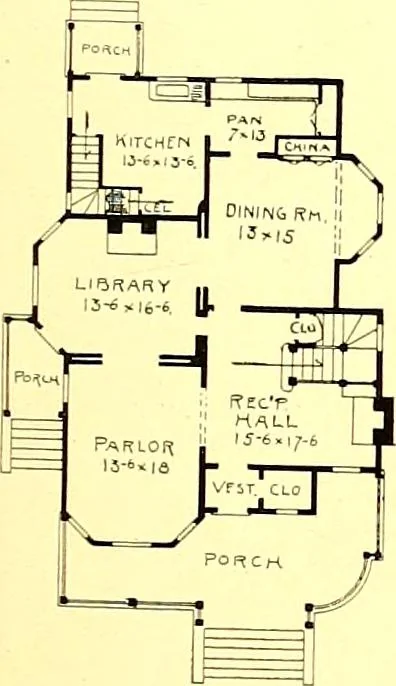An illustration from Modern dwellings : a book of practical designs and plans for those who wish to build or beautify their homes, 1901, leaf 20