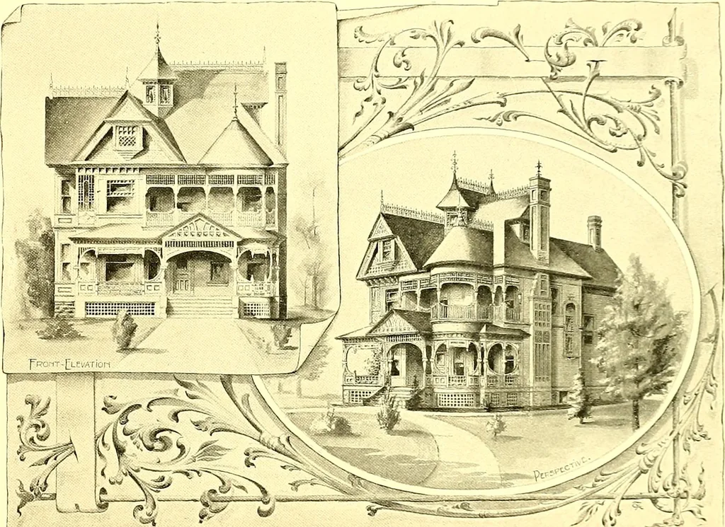 An illustration from Modern dwellings : a book of practical designs and plans for those who wish to build or beautify their homes, 1901, leaf 20
