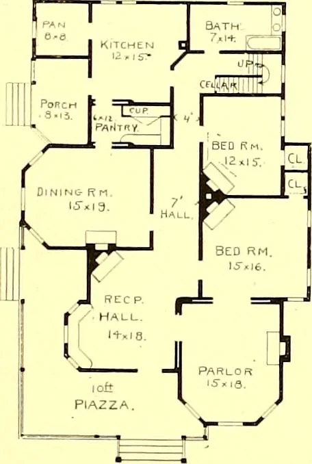 An illustration from Modern dwellings : a book of practical designs and plans for those who wish to build or beautify their homes, 1901, leaf 22