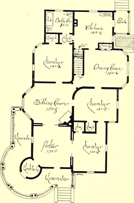 An illustration from Modern dwellings : a book of practical designs and plans for those who wish to build or beautify their homes, 1901, leaf 23