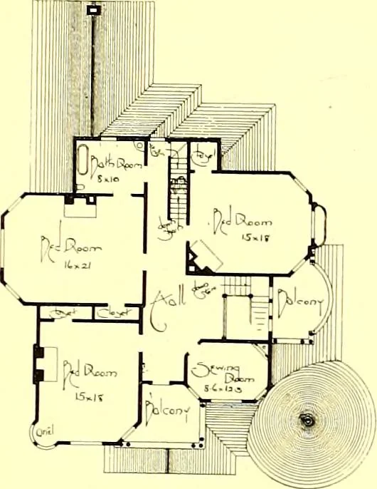 An illustration from Modern dwellings : a book of practical designs and plans for those who wish to build or beautify their homes, 1901, leaf 26