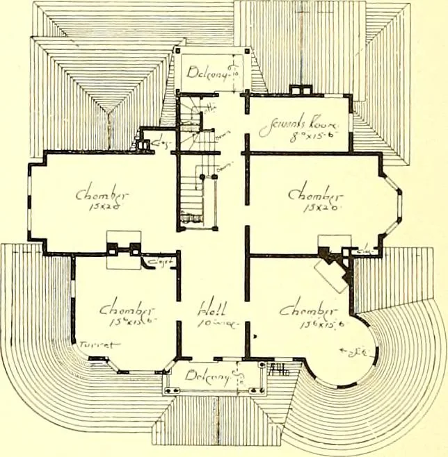 An illustration from Modern dwellings : a book of practical designs and plans for those who wish to build or beautify their homes, 1901, leaf 27