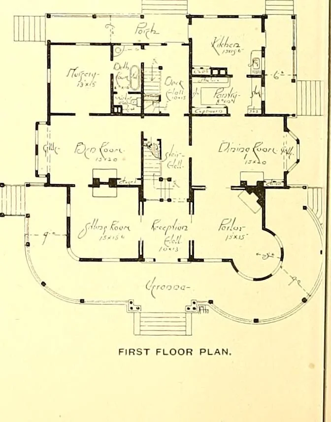 An illustration from Modern dwellings : a book of practical designs and plans for those who wish to build or beautify their homes, 1901, leaf 27