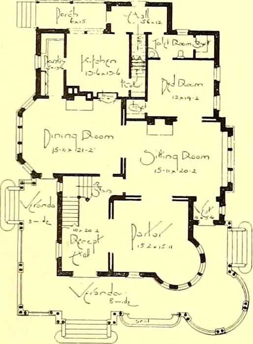 An illustration from Modern dwellings : a book of practical designs and plans for those who wish to build or beautify their homes, 1901, leaf 28