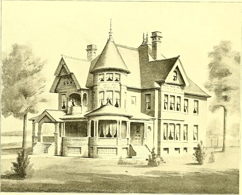 An illustration from Modern dwellings : a book of practical designs and plans for those who wish to build or beautify their homes, 1901, leaf 28
