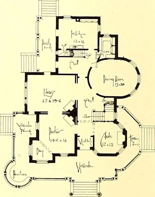 An illustration from Modern dwellings : a book of practical designs and plans for those who wish to build or beautify their homes, 1901, leaf 29