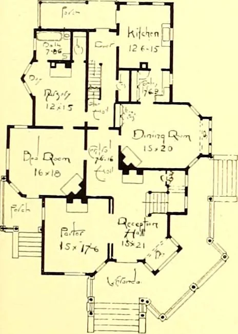 An illustration from Modern dwellings : a book of practical designs and plans for those who wish to build or beautify their homes, 1901, leaf 30