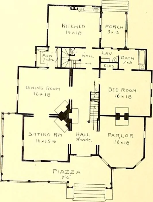 An illustration from Modern dwellings : a book of practical designs and plans for those who wish to build or beautify their homes, 1901, leaf 33