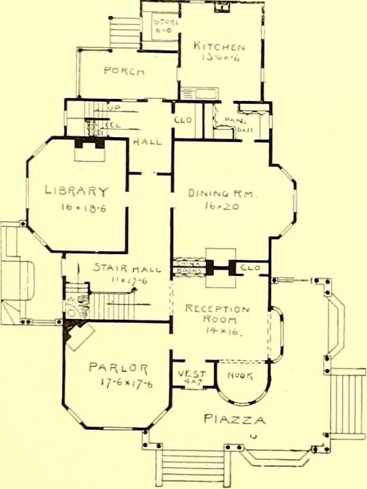An illustration from Modern dwellings : a book of practical designs and plans for those who wish to build or beautify their homes, 1901, leaf 34