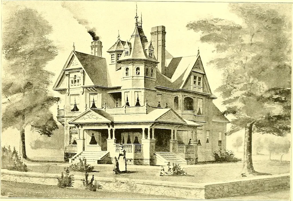 An illustration from Modern dwellings : a book of practical designs and plans for those who wish to build or beautify their homes, 1901, leaf 34