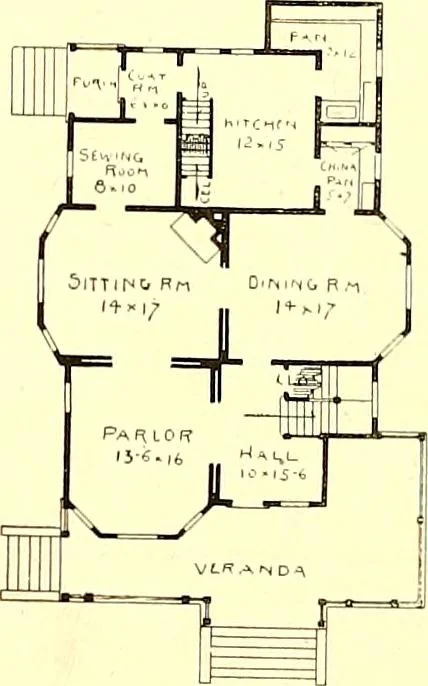 An illustration from Modern dwellings : a book of practical designs and plans for those who wish to build or beautify their homes, 1901, leaf 37