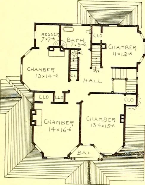 An illustration from Modern dwellings : a book of practical designs and plans for those who wish to build or beautify their homes, 1901, leaf 38
