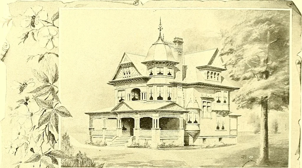 An illustration from Modern dwellings : a book of practical designs and plans for those who wish to build or beautify their homes, 1901, leaf 38